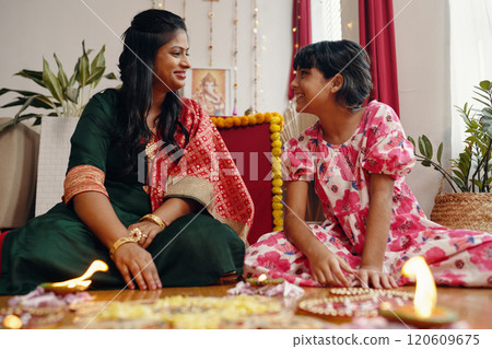 Celebrating Cultural Festival with Family Indoors 120609675