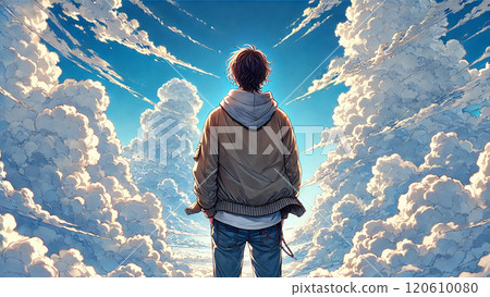 年輕人看著藍天 120610080