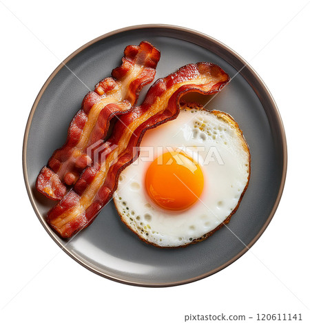 Classic Breakfast Plate with Bacon and Sunny Side Up Egg Classic Breakfast Plate with Bacon and Sunny Side Up Egg 120611141