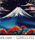 Landscape illustration of starry sky and Mt. Fuji 120611152