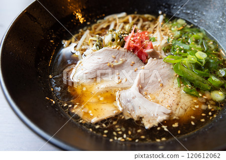 Delicious soy sauce ramen with lots of toppings Delicious soy sauce ramen with lots of toppings 120612062