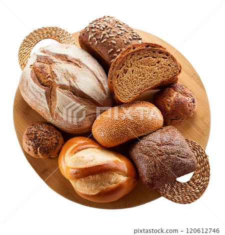 bread on a wooden board 120612746