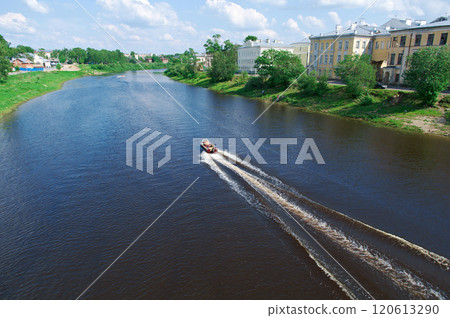river in the old  town Vologda 120613290