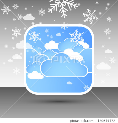 Abstract blue Winter square background with snowflakes. Vector illustration. 120615172