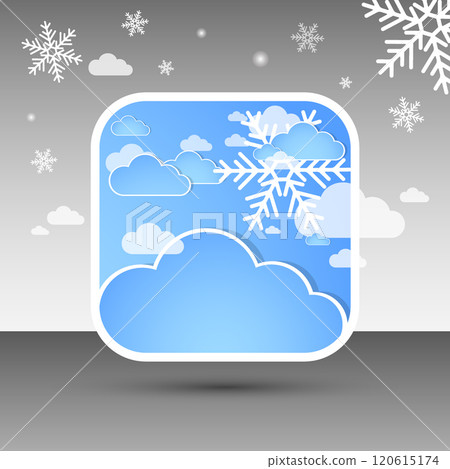 Abstract blue Winter square background with snowflakes. Vector illustration. 120615174