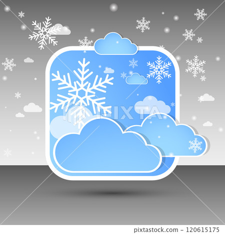 Abstract blue Winter square background with snowflakes. Vector illustration. 120615175