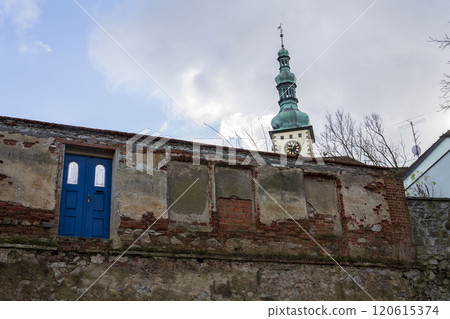 The Church of Transfiguration of Jesus in sunny day, Tabor, Bohemia, Czech Republic 120615374