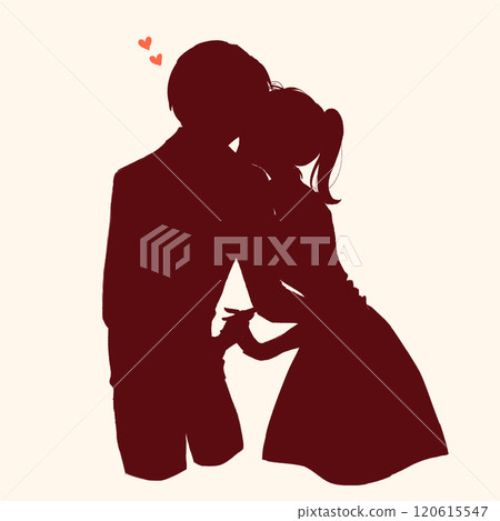 恩愛的男人和女人剪影 120615547