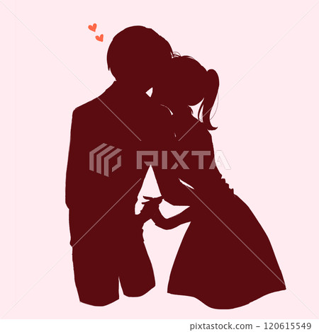 恩愛的男人和女人剪影 恩愛的男人和女人剪影 120615549