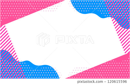 Pop geometric pattern background material 14 Light blue Pink Retro style frame 120615596