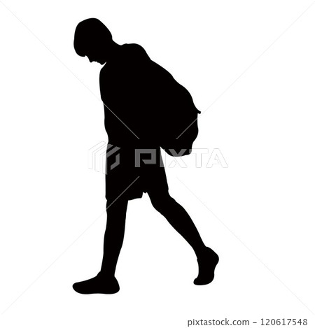 a school boy body silhouette vector 120617548