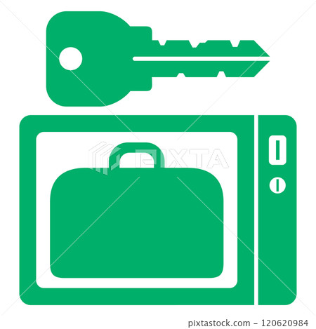 Signs indicating the location of coin lockers 120620984