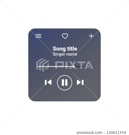 Gradient music player UI for easy song and playlist control. Gradient music player UI for easy song and playlist control. 120621359