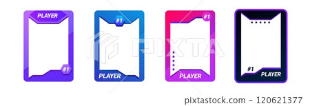 Colorful ID card with player details for sports and esports. Colorful ID card with player details for sports and esports. 120621377