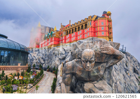 Fairy fabulous beautiful castle in Ba Na Hills Park in Da Nang in Vietnam 120621565