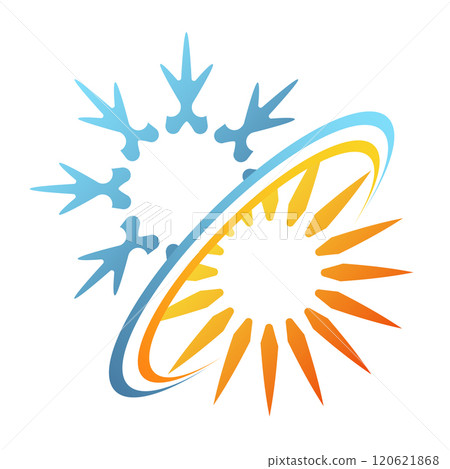 Snowflake sun symbol for air conditioner and heating 120621868