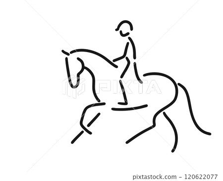 Abstract image of a rider and a horse, dressage 120622077