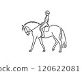 Young man riding a horse. Vector Illustration 120622081