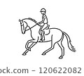 Girl riding horse, equestrian sport 120622082