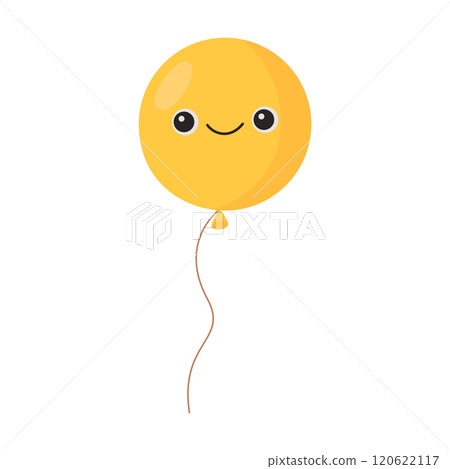 Cute yellow balloon with smiling face 120622117