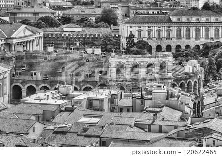 Aerial view of central Verona, Italy 120622465