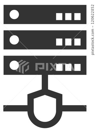 Server system protection black icon. Database security Server system protection black icon. Database security 120622852