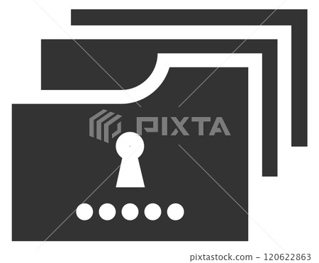File system protection black icon. Safe server 120622863