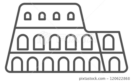 Ancient rome theatre antique ruin line icon 120622868