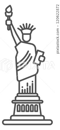Statue of liberty line icon. American monument symbol 120622872