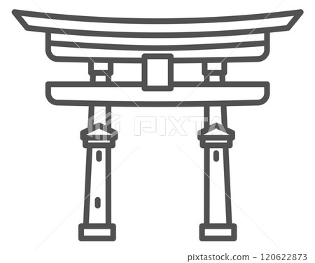 Asian traditional gates. Travel landmark line icon 120622873