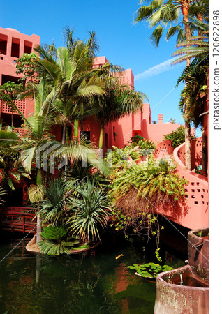 Building of the oriental style luxury hotel, Tenerife island, Spain 120622898