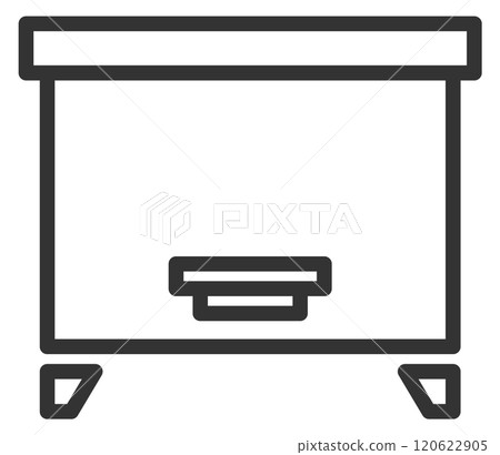 Beehive line icon. Honey symbol. Bee house on apiary 120622905