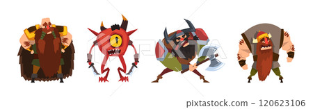 Fantastic Magical Creature Character from Fairytale Vector Set 120623106