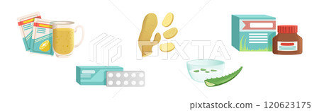 Different Cold and Flu Remedy and Treatment Vector Set Different Cold and Flu Remedy and Treatment Vector Set 120623175