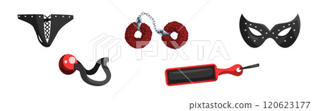 Sex Shop Toys and Accessories for Sexual Pleasure Vector Set 120623177