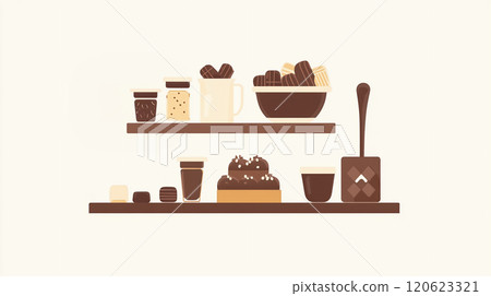 Chocolate products shelf 120623321