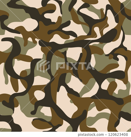Army camo fabric pattern. Military uniform cloth 120623408