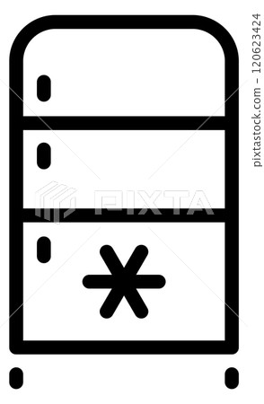 Fridge line icon. Kitchen food freezer symbol 120623424