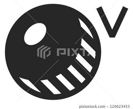 Volume measurement black icon. Physics unit symbol 120623453
