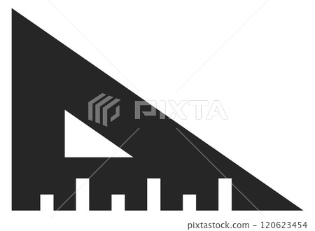 Triangle ruler black icon. Geometry math symbol 120623454