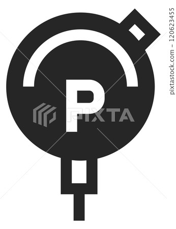 Pressure unit black icon. Physics measurement symbol 120623455