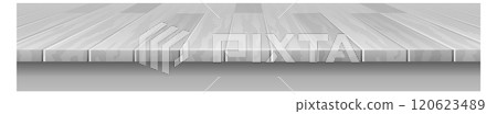 Wooden floor surface side view with realistic planks 120623489