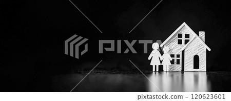 Artistic representation of family and home 120623601