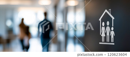 Artistic representation of family and home 120623604