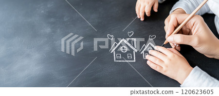 Artistic representation of family and home 120623605