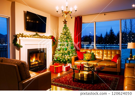 A room decorated in a Christmas mood A room decorated in a Christmas mood 120624050
