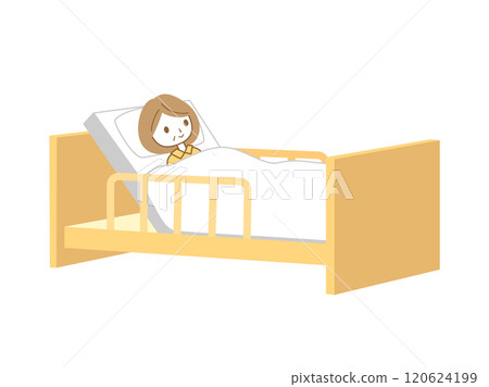 護理床和一名婦女的插圖 120624199