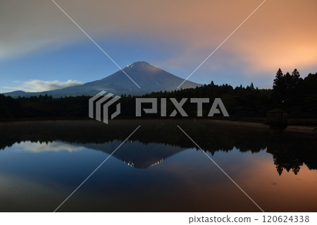 Late-night summer mountain lights inverted landscape Late-night summer mountain lights inverted landscape 120624338