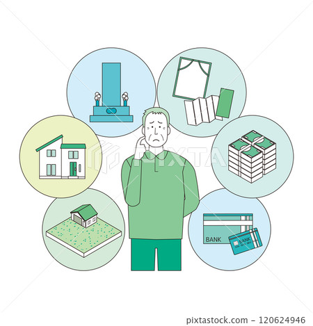 老人死後思考自己的資產 老人死後思考自己的資產 120624946