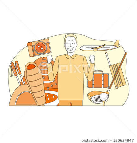 Active senior image illustration 120624947